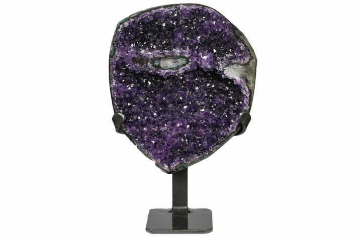 Amethyst Geode Section With Metal Stand - Uruguay #122031